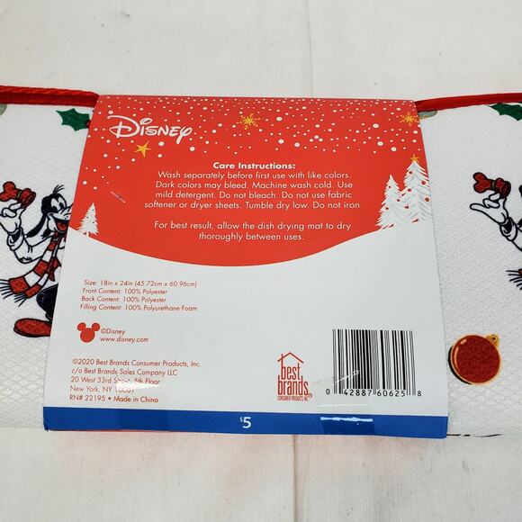 New Disney Dish Drying Mat Polyester 18 x 24" Mickey Minnie Mouse Pluto Goofy - Picture 4 of 5